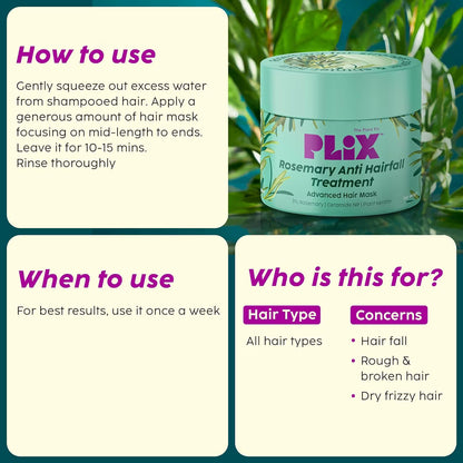 Plix Rosemary Anti-Hair Fall Treatment Advanced Hair Mask (200 g)