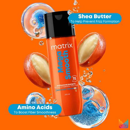Matrix Mega Smooth Professional Shampoo with Shea Butter & Amino Acids, for Frizzy Hair 350 ml