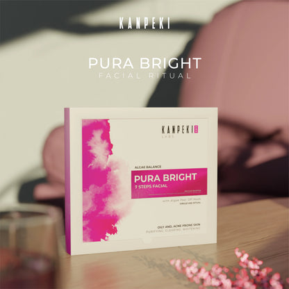 Pura Bright 7 Steps Facial Kit For Purifying, Clearing, Whitening with Algae Peel Off Mask