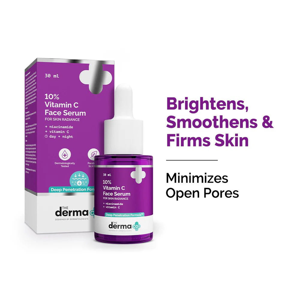 The Derma Co 10% Vitamin C Face Serum Reduces Pigmentation & Glowing Skin For All Skin Types (30ml)