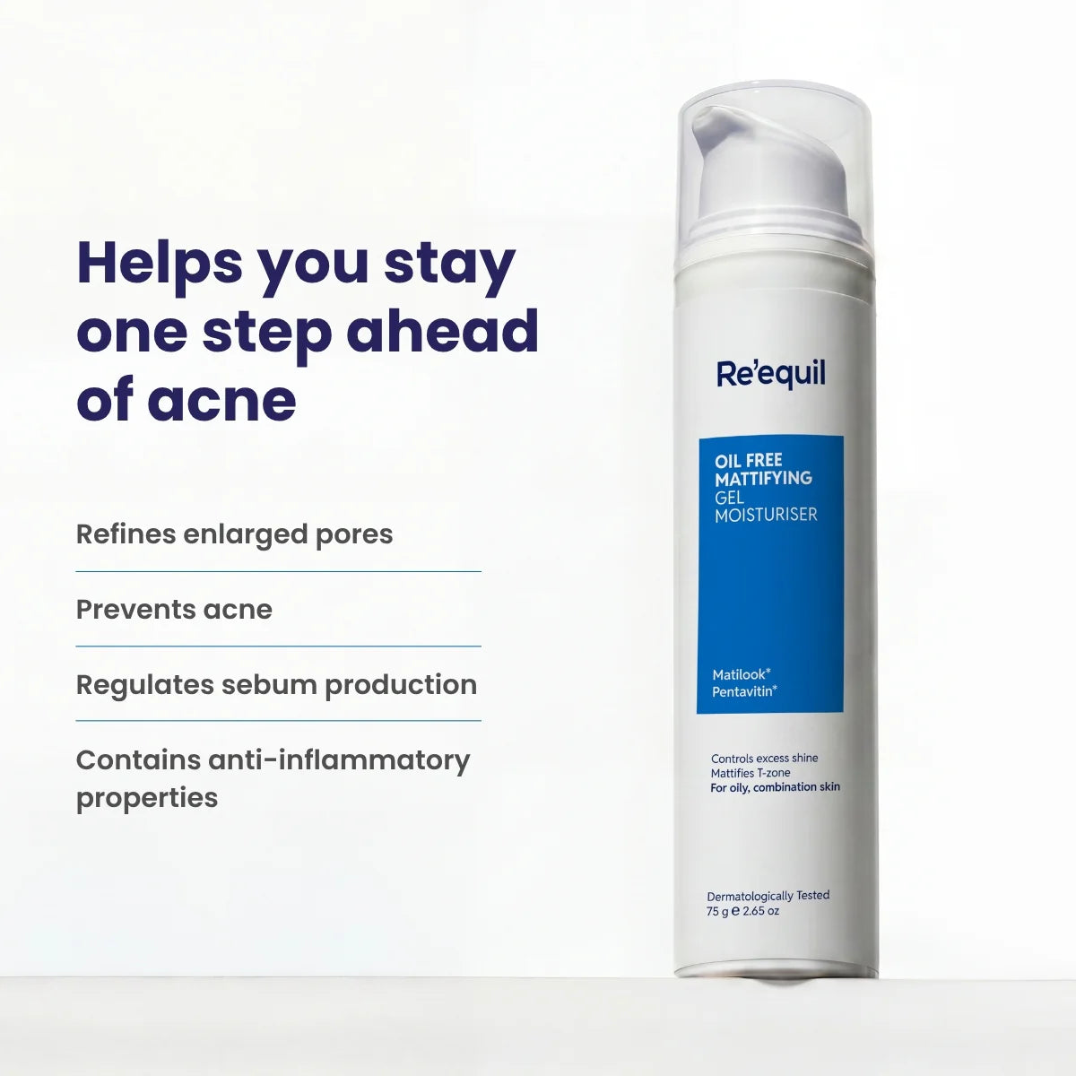 Re'equil Oil Free Mattifying Moisturising Gel (75g)