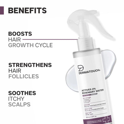 Dermatouch Actives 2% Rosemary Spray For Hair Growth (100ml)