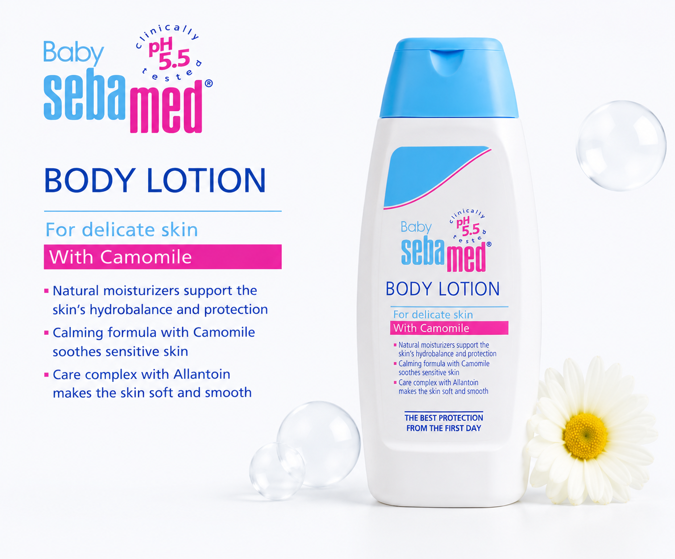 Sebamed Baby Shampoo (150 ml) + Baby Gentle Wash (200 ml) + Baby Body Lotion (100 ml) combo