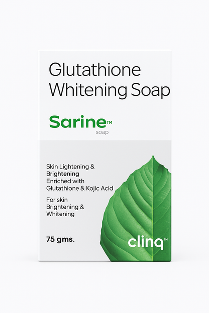 Clinq™ Sarine Glutathione Whitening Soap – Skin Lightening & Brightening with Kojic Acid (75g)