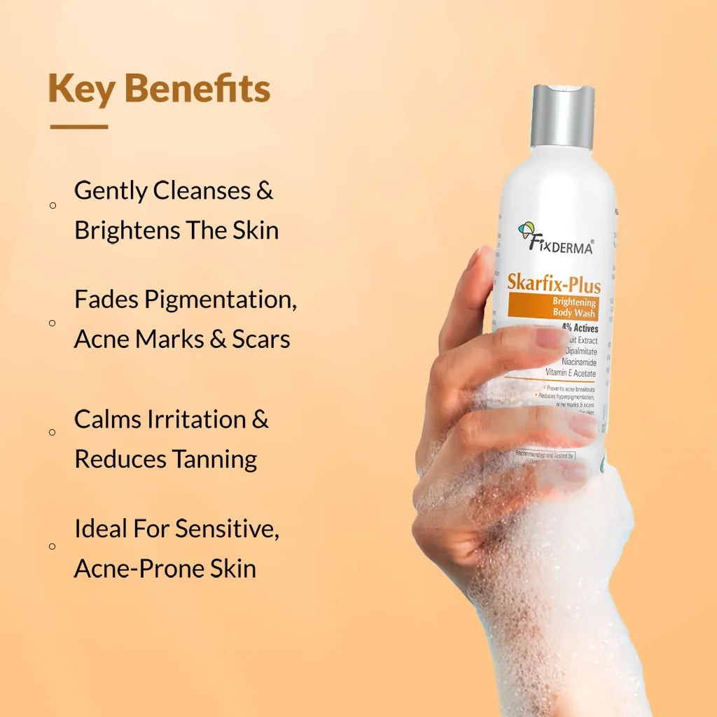Fixderma Skarfix Plus Brightening Body Wash with 4% Actives with Kojic Acid and Niacinamide (60ml)