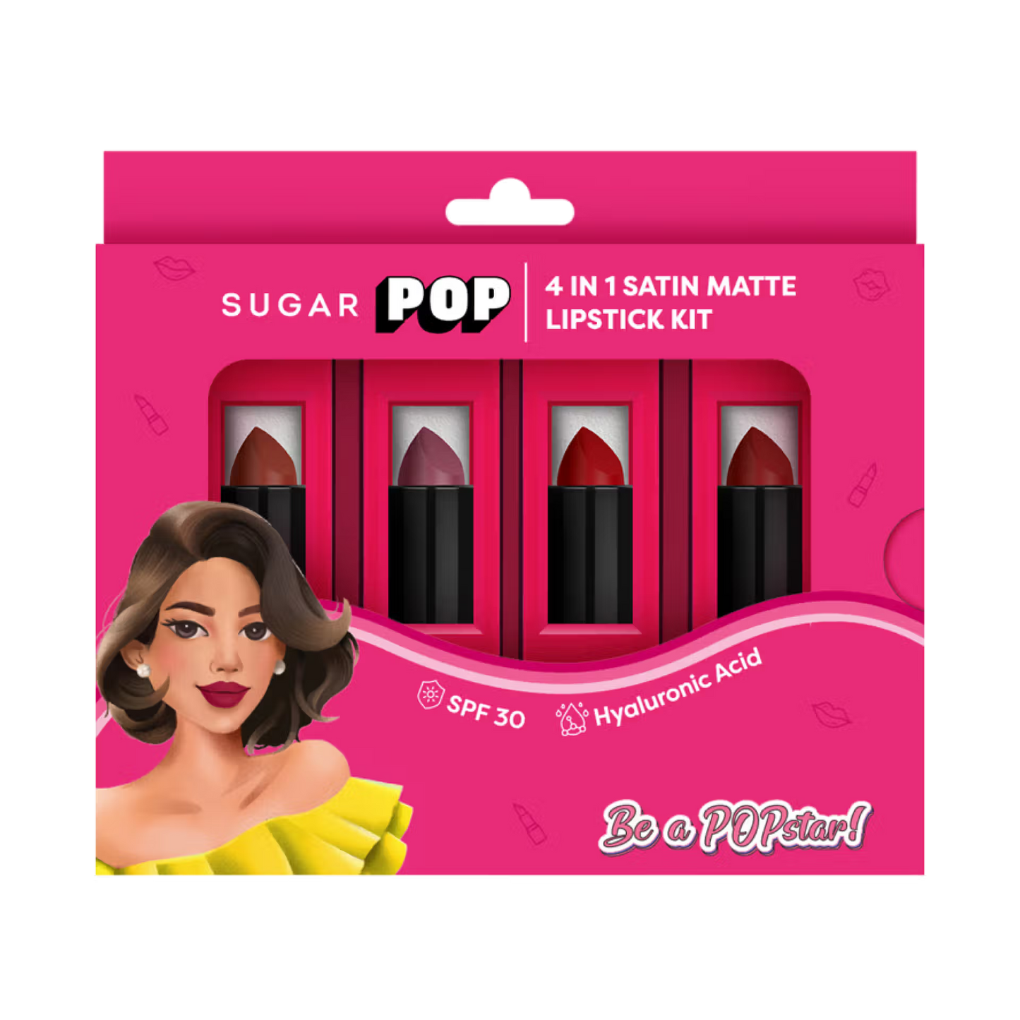 SUGAR POP 4 in 1 Satin Matte Lipstick Kit – 01 Perfect Picks (16g)