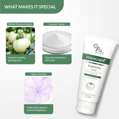 Fix Derma  Tomaglow Brightening Cream | Effectively Removes Tan & Brightens skin (50g).